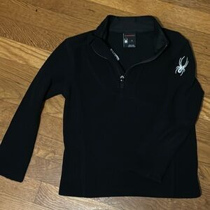 SPYDER boys black pullover fleece 1/4 zip size 5